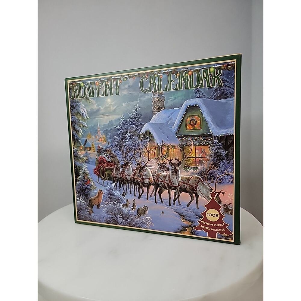 The Jigsaw Puzzle Advent Calendar Christmas Reindeer 1008 Total Pieces Poster